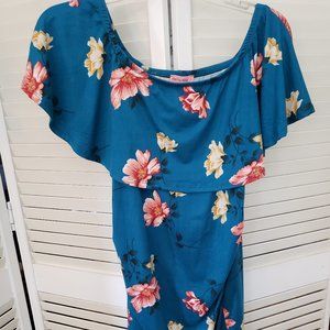 Hello MIZ Maternity Floral Off-Shoulder Dress